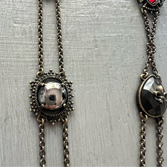 Antique Gold Tone Double Strand Necklace - Picture 13 of 13